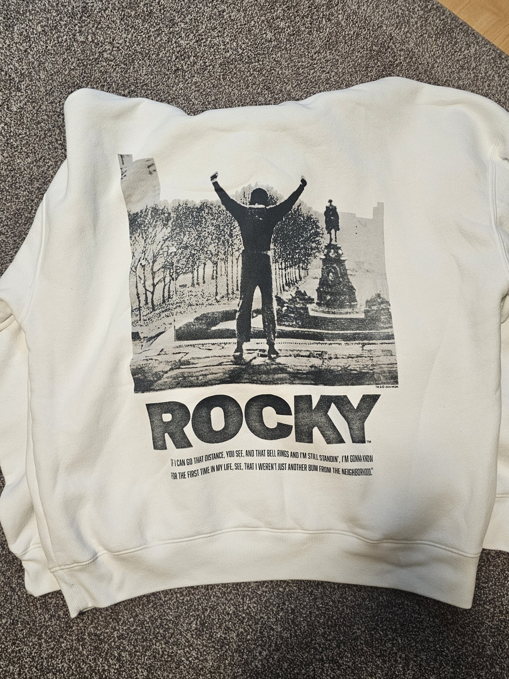 Hollister Rocky Graphic White Hoodie Sweatshirt